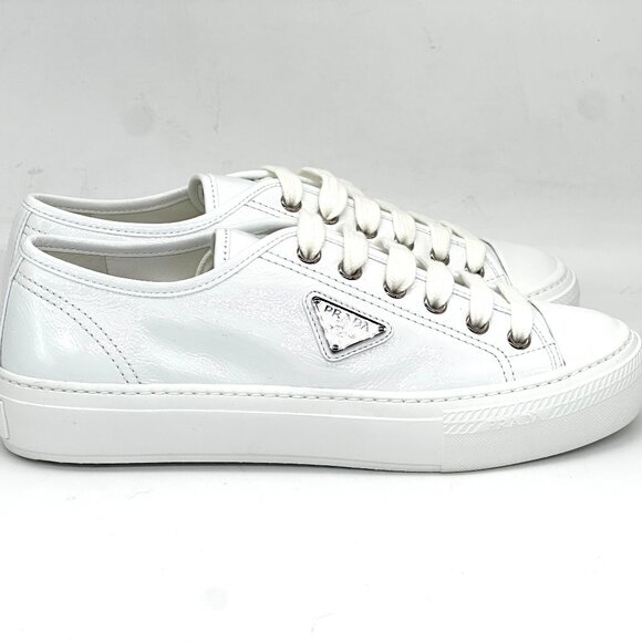 PRADA Triangle Logo Smash Naplak Platform Sneakers Trainers Flat Shoes - Picture 9 of 16